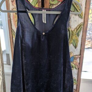 Dark blue velvet tank top